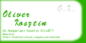 oliver kosztin business card